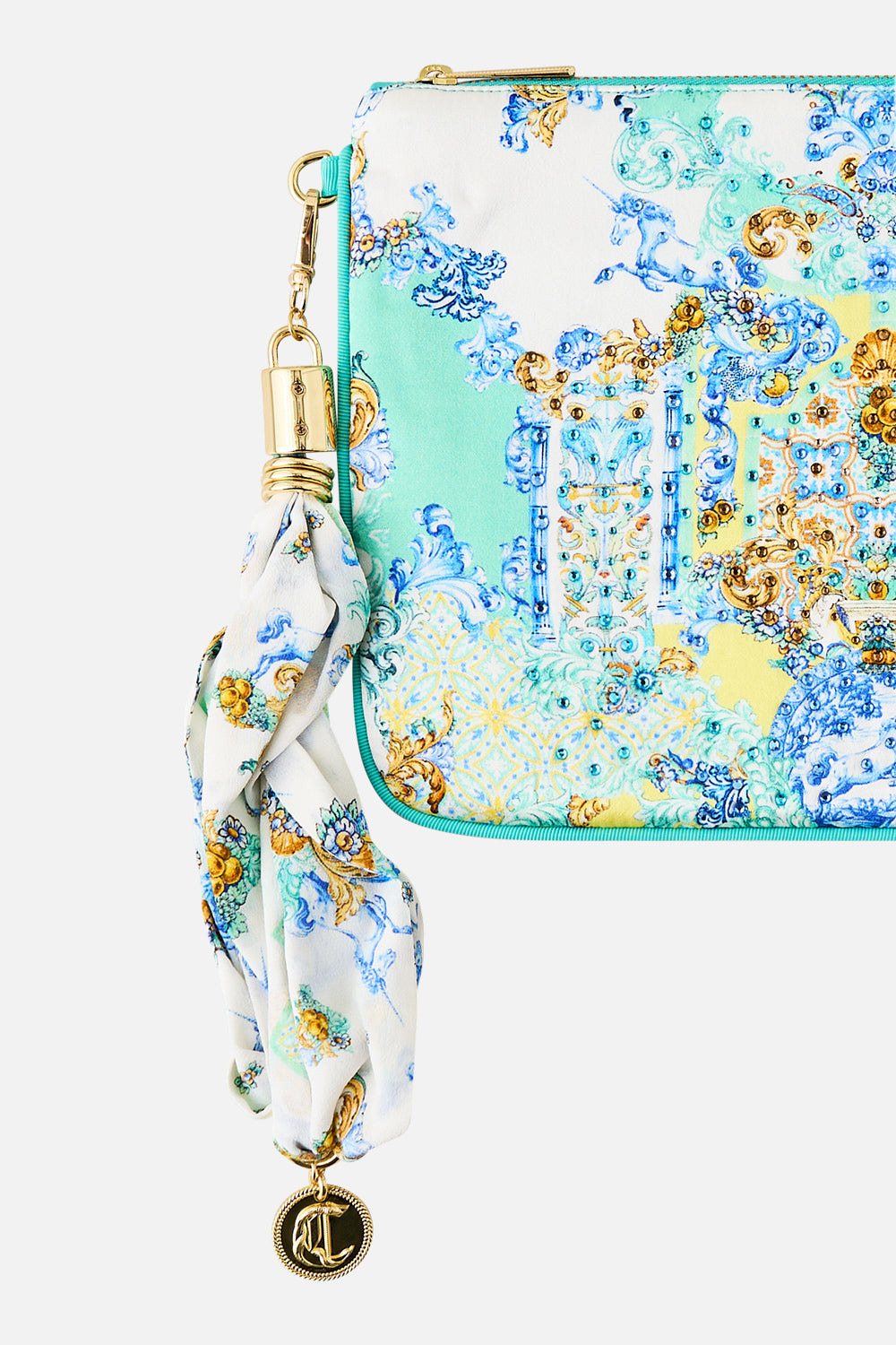 The CAMILLA BUTTON FRONT FRILL DRESS IN THE HEART OF ART in our  print.