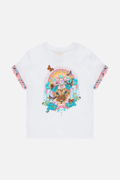 KIDS FRILL SLEEVE TEE W BABYLOCKED EDGE HOWDY GAUDI