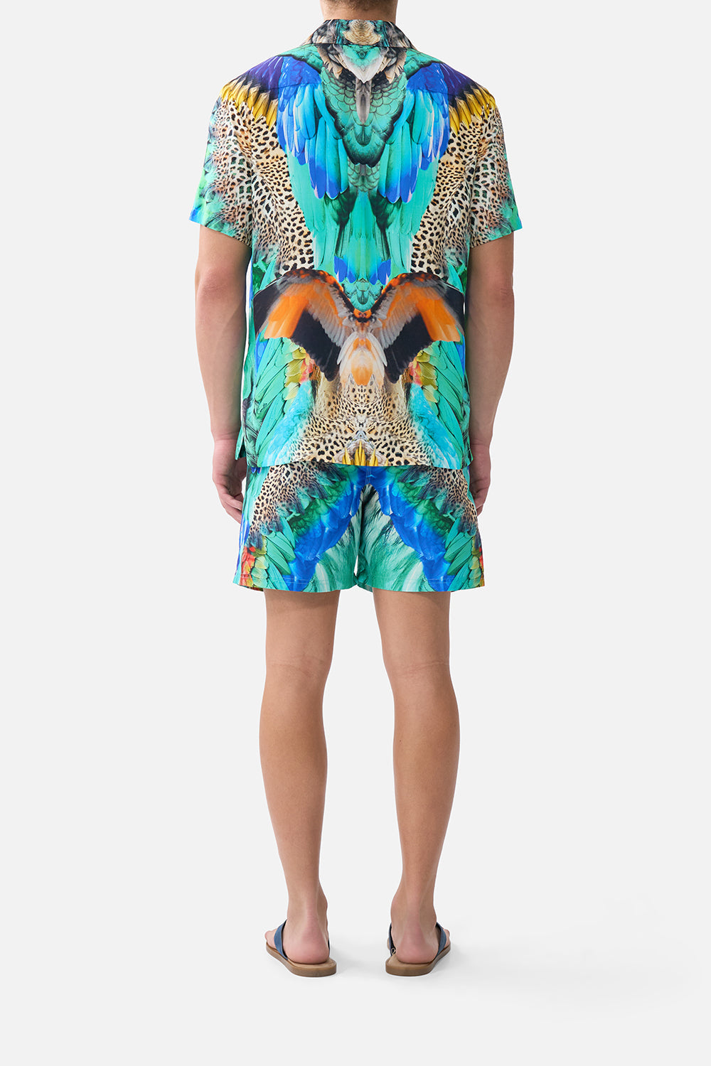 The CAMILLA FEATHER MINI SKIRT AMULETS AND ALCHEMY in our  print.