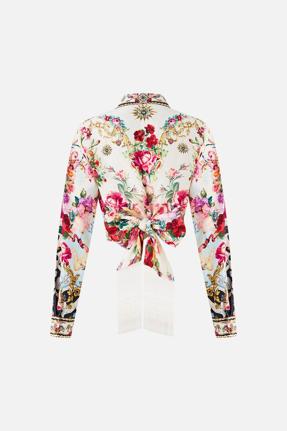 The CAMILLA RAGLAN BUTTON UP SHIRT THE SECESSION SESSIONS in our THE SECESSION SESSIONS print.
