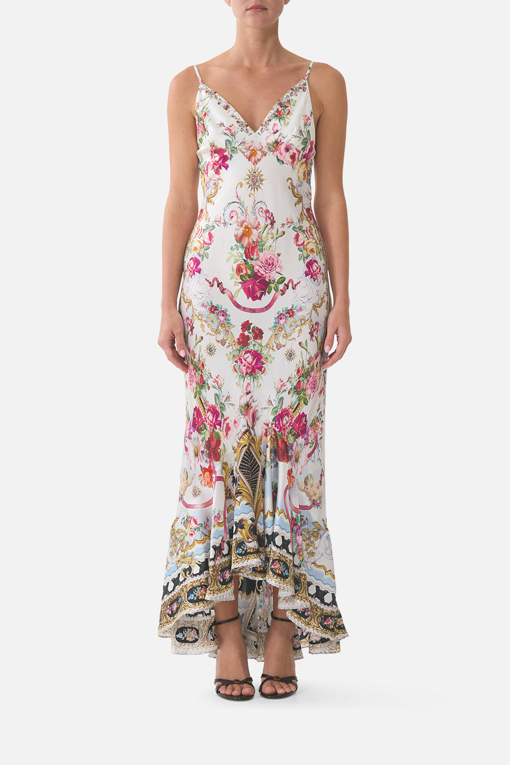 The CAMILLA JERSEY TANK DRESS A TASTE FOR LACE in our  print.
