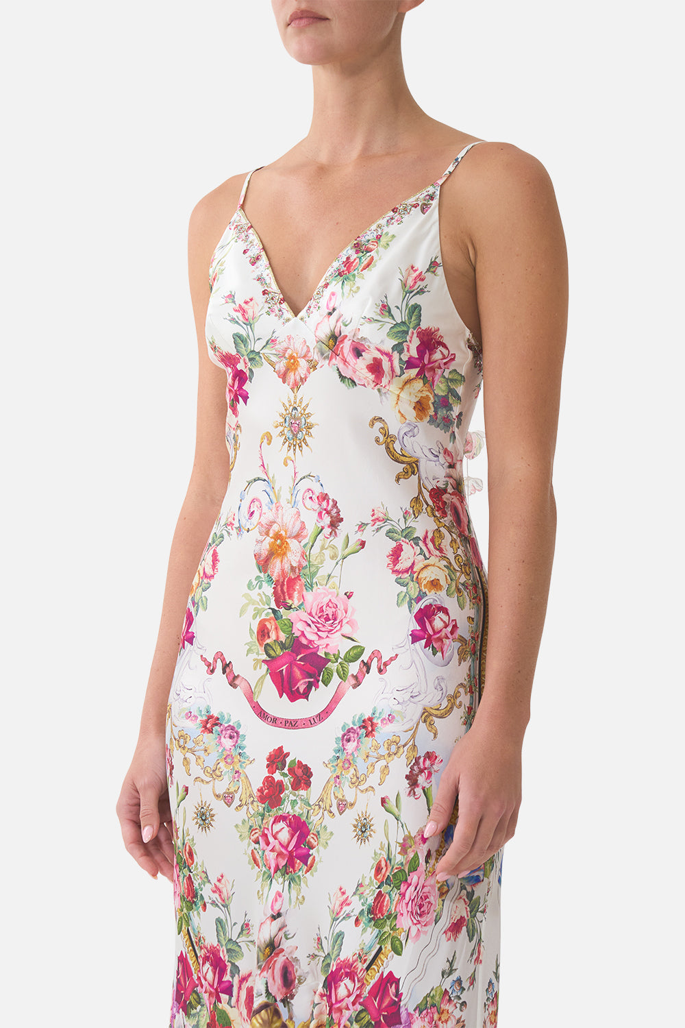 The CAMILLA JERSEY TANK DRESS A TASTE FOR LACE in our  print.