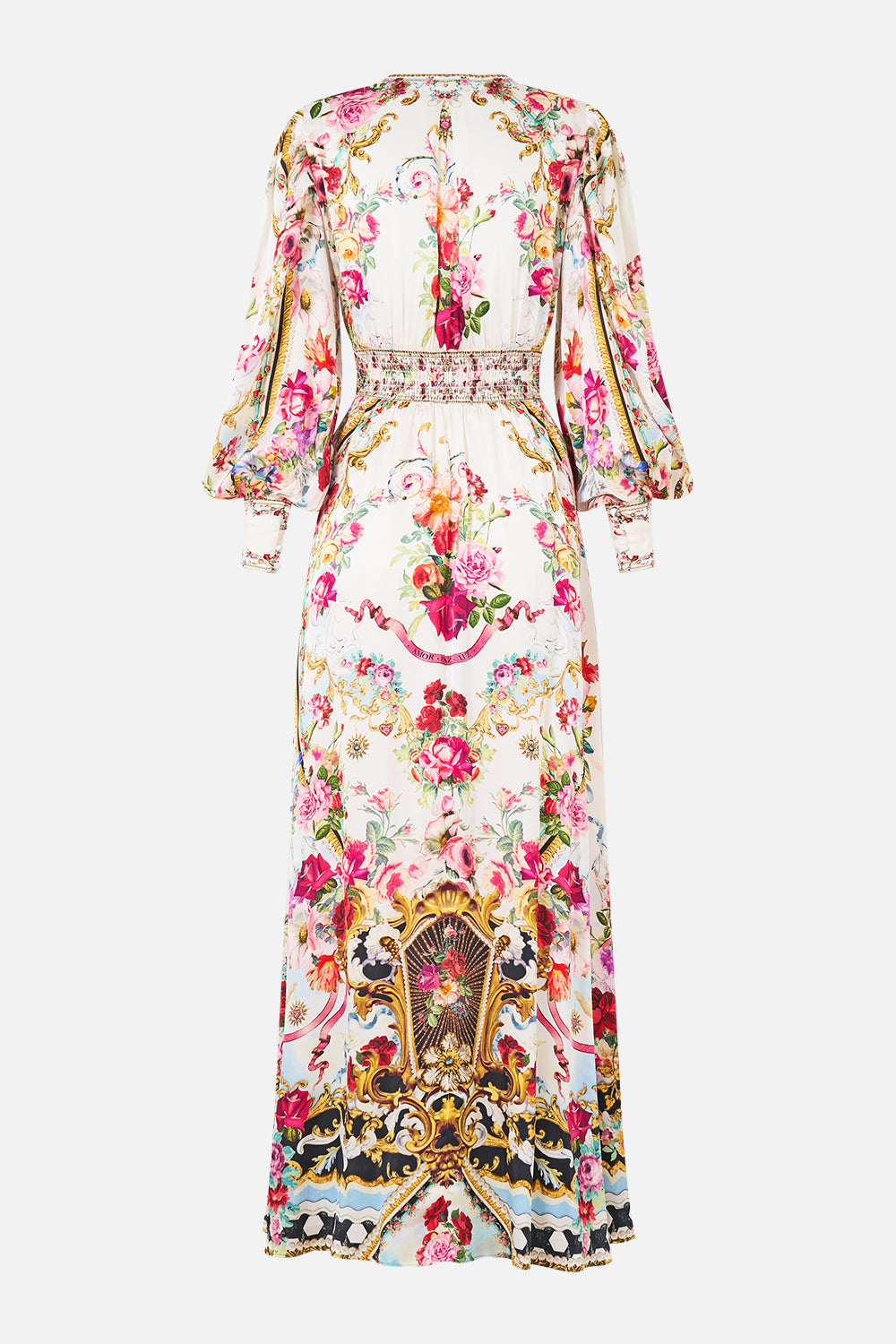 The CAMILLA CORSET WAIST WIDE LEG PANT MIDSUMMER MASTERPIECE in our  print.