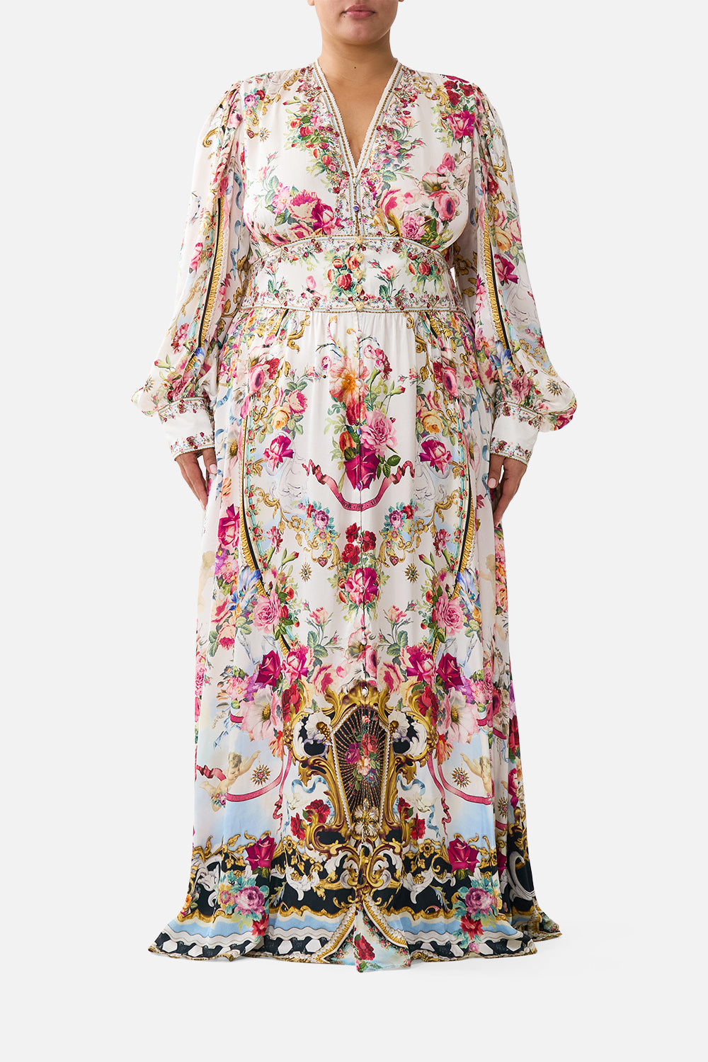 The CAMILLA RELAXED TROUSER WITH BACK YOKE MIDSUMMER MASTERPIECE in our  print.
