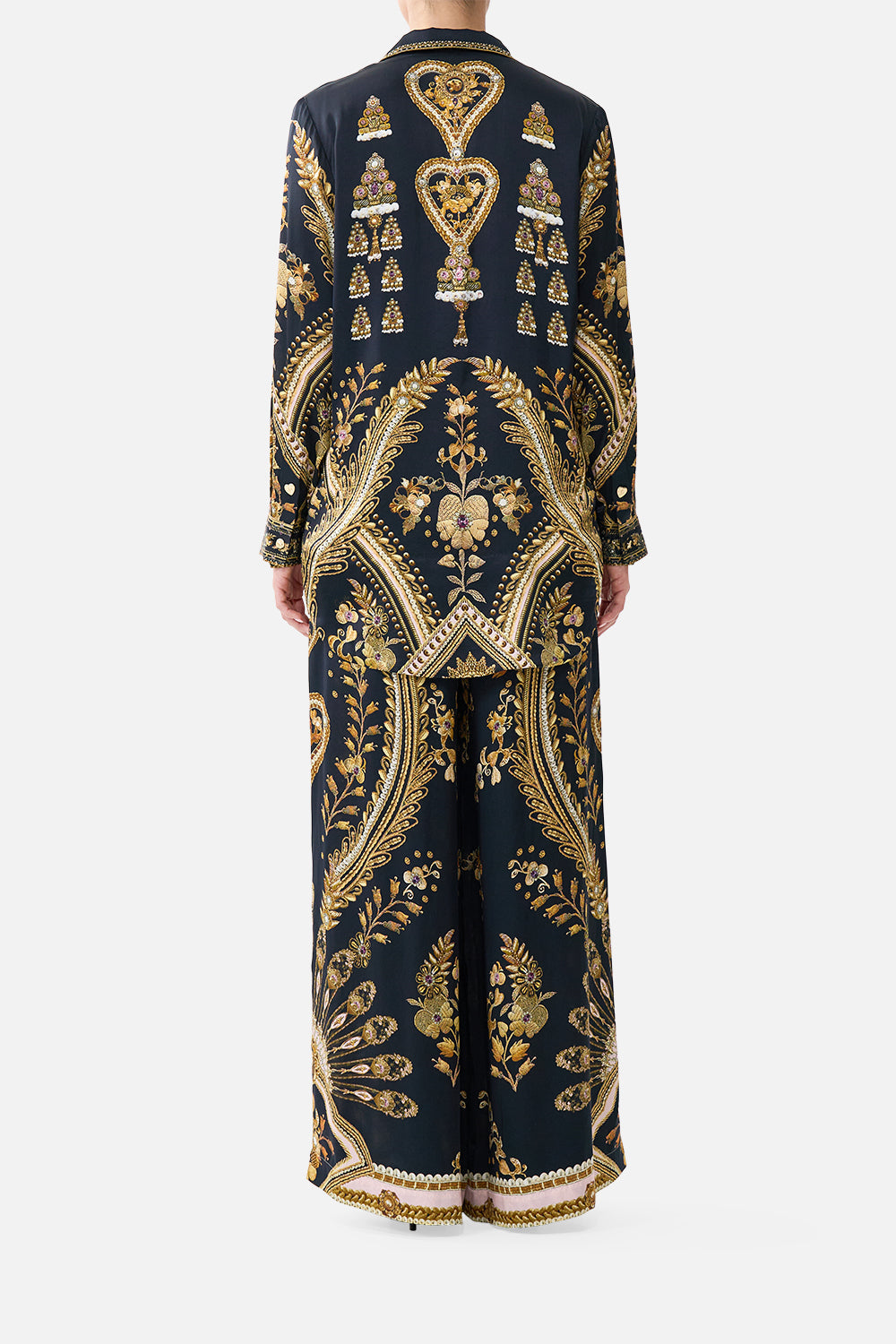 The CAMILLA OPEN BACK GOWN WITH FRONT SPLIT MEET ME AT THE MET in our MEET ME AT THE MET print.