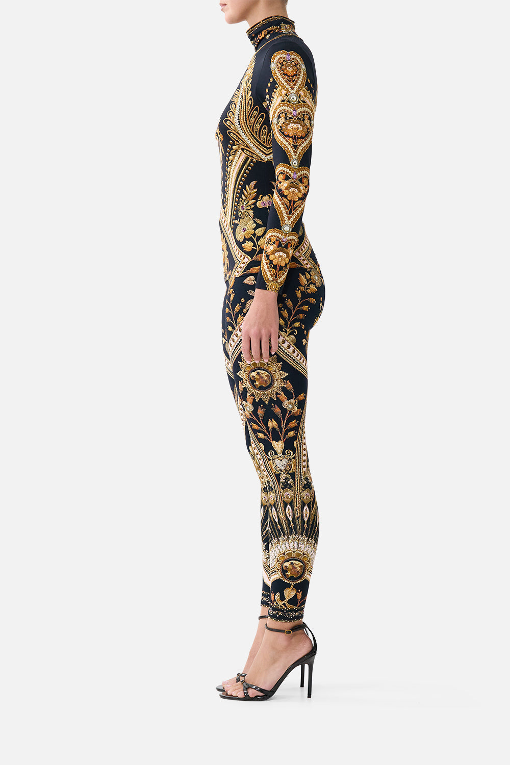 The CAMILLA TWIST FRONT BATWING DRESS WANDERLUST EMPIRE in our  print.
