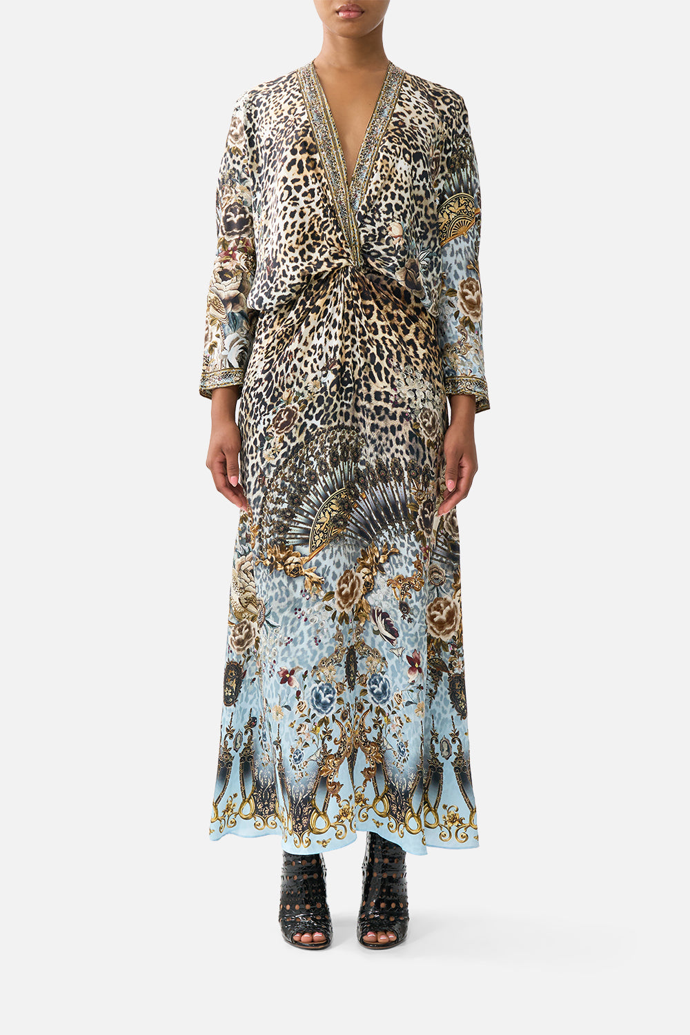 The CAMILLA LACE SLEEVE MINI SHIFT DRESS A BELOVED BOUDOIR in our  print.