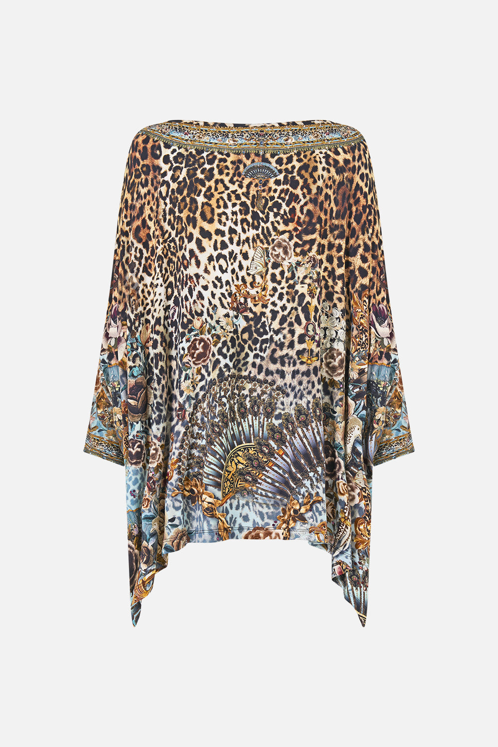 The CAMILLA UNDERWIRE SQUARE NECK ONE PIECE W SCOOP BACK WANDERLUST EMPIRE in our  print.