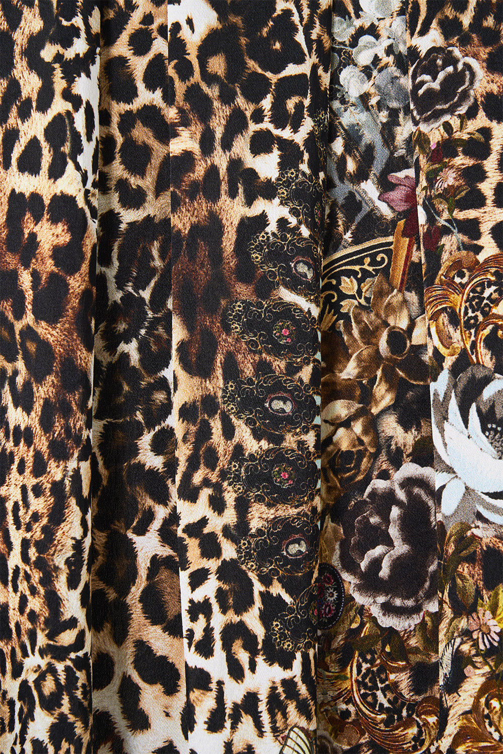 The CAMILLA CORSET DRESS WITH SHORT FLARED SKIRT TAURUS RISING in our  print.