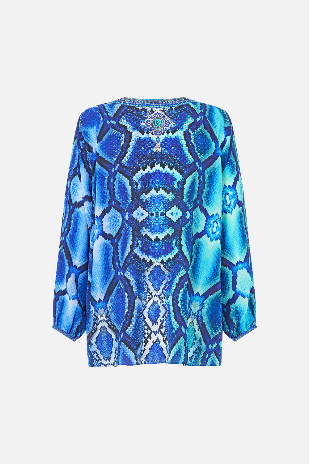 The CAMILLA WIDE LEG TROUSER WITH FRONT POCKETS WANDERLUST EMPIRE in our  print.