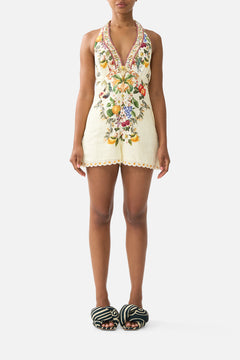 BUTTON FRONT HALTER PLAYSUIT VA VA VINTAGE