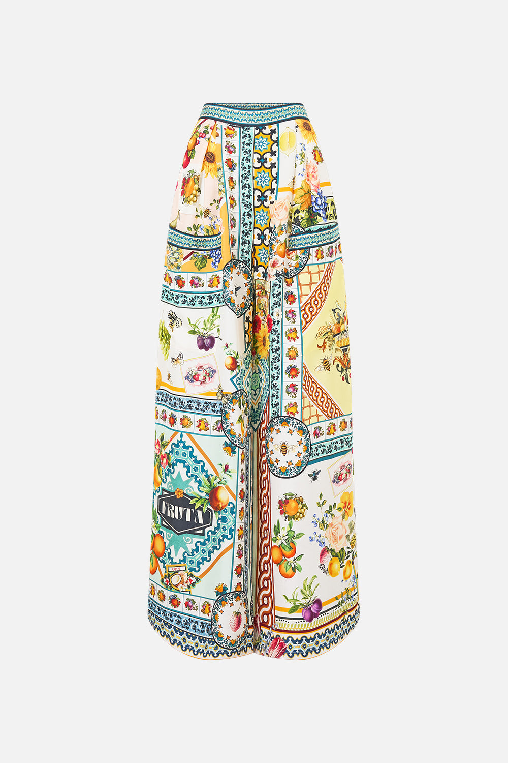 The CAMILLA MID LENGTH BOARDSHORT WITH ELASTIC WAIST THE PORCELAIN PARLOUR in our  print.