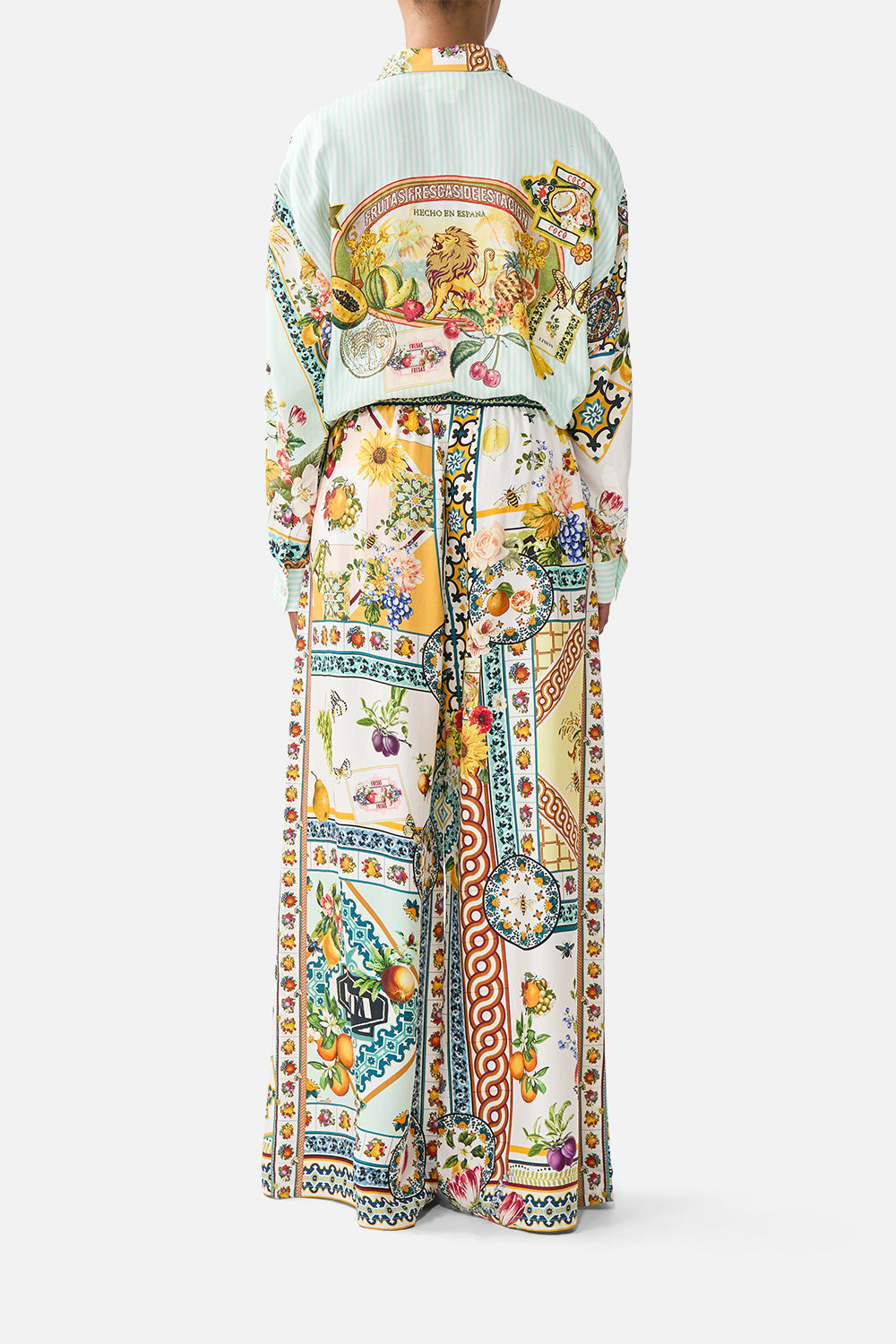 The CAMILLA MID LENGTH BOARDSHORT WITH ELASTIC WAIST THE PORCELAIN PARLOUR in our THE PORCELAIN PARLOUR print.