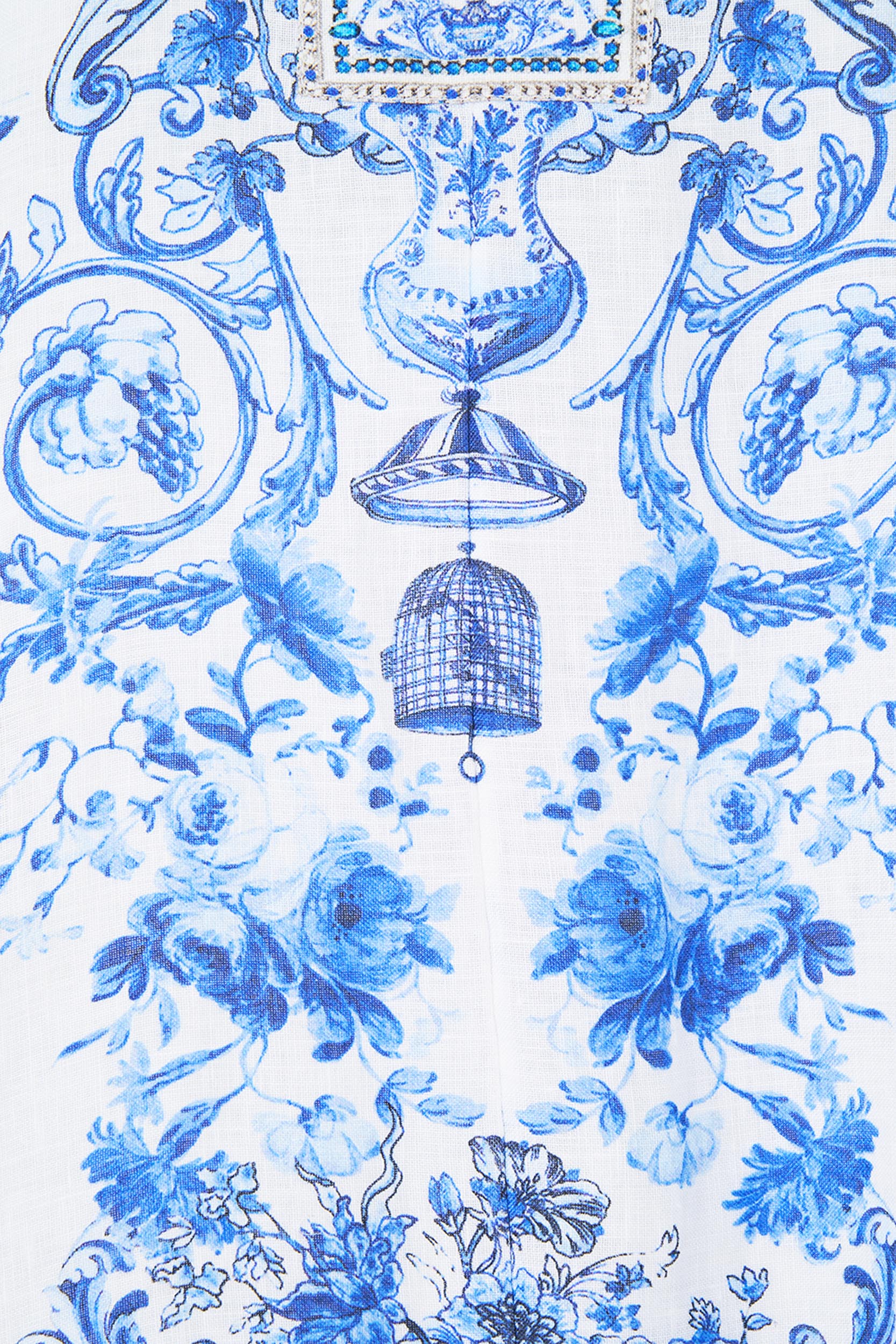 The CAMILLA VOLUME SLEEVE SHIRT DRESS WITH TIE TAURUS RISING in our  print.