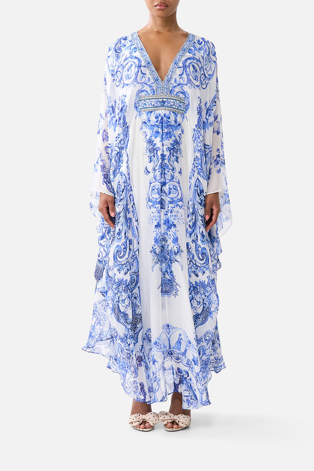 LONG KAFTAN WITH WAIST DETAIL CERAMIC PANORAMIC