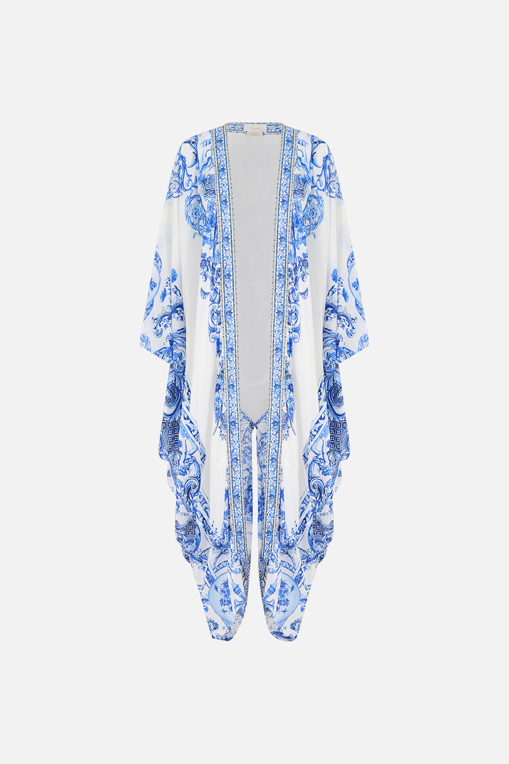 The CAMILLA OFF SHOULDER MIDI DRESS WITH FRILL SLEEVE ESPAÑA NIRVANA in our  print.