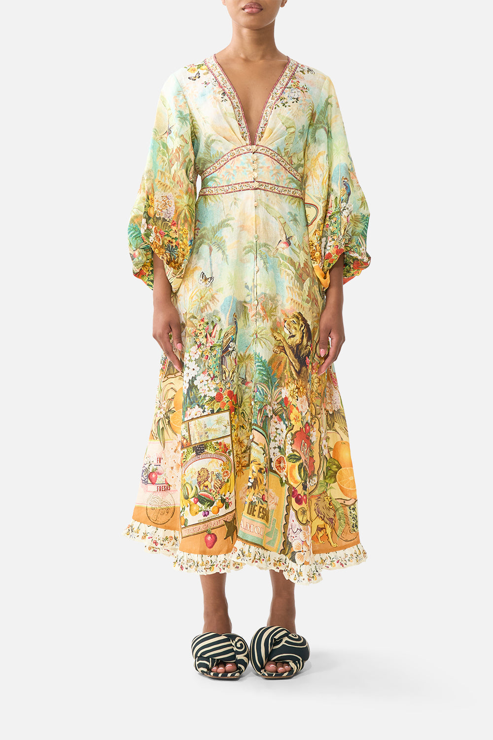 The CAMILLA STRAIGHT LEG TRACK PANT TAURUS RISING in our  print.