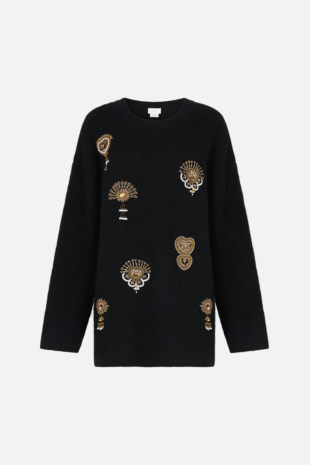 The CAMILLA CROPPED WRAP SHIRT WITH TIE TAURUS RISING in our  print.