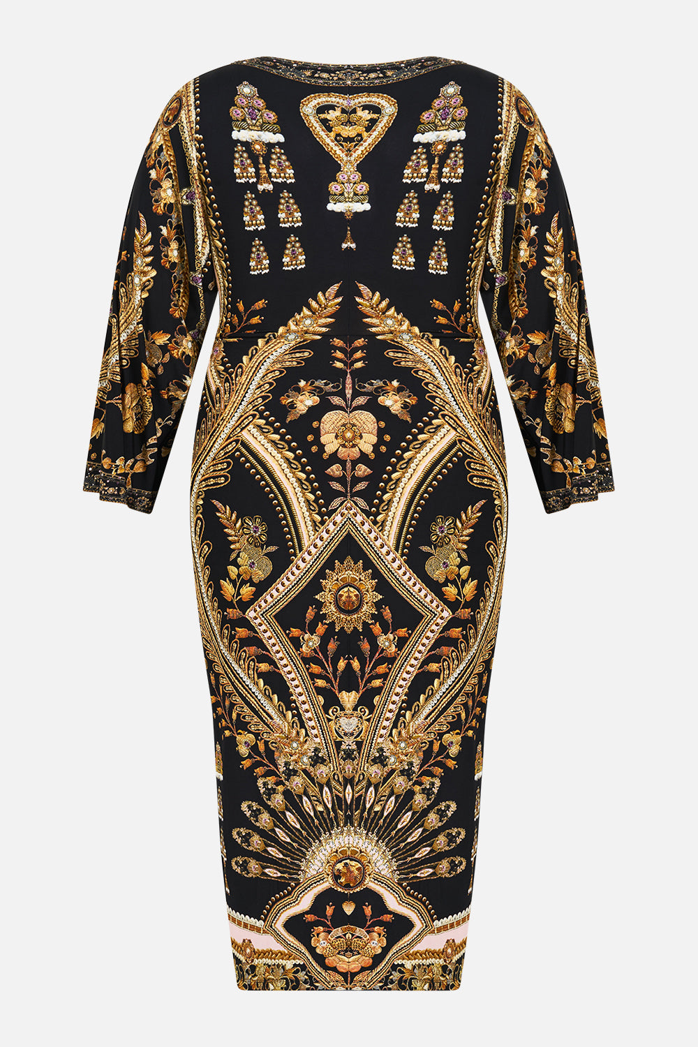 The CAMILLA GATHERED WAIST KAFTAN DIAL UP THE TILES in our  print.