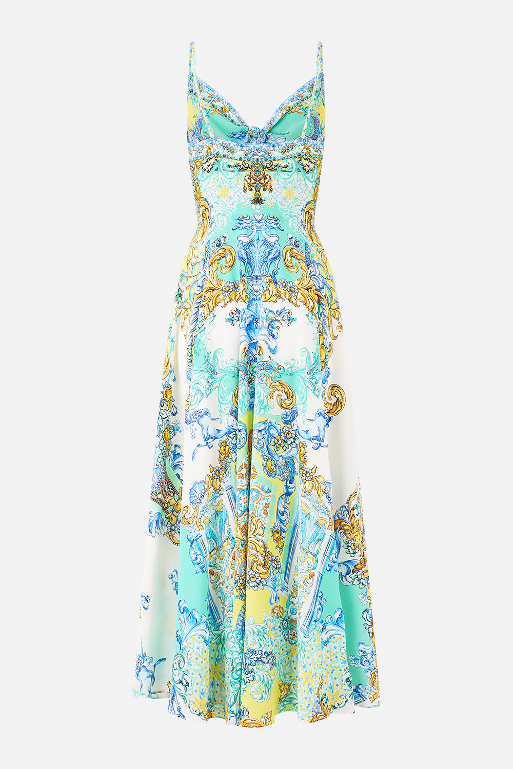 LONG DRESS WITH TIE FRONT DIAL UP THE TILES