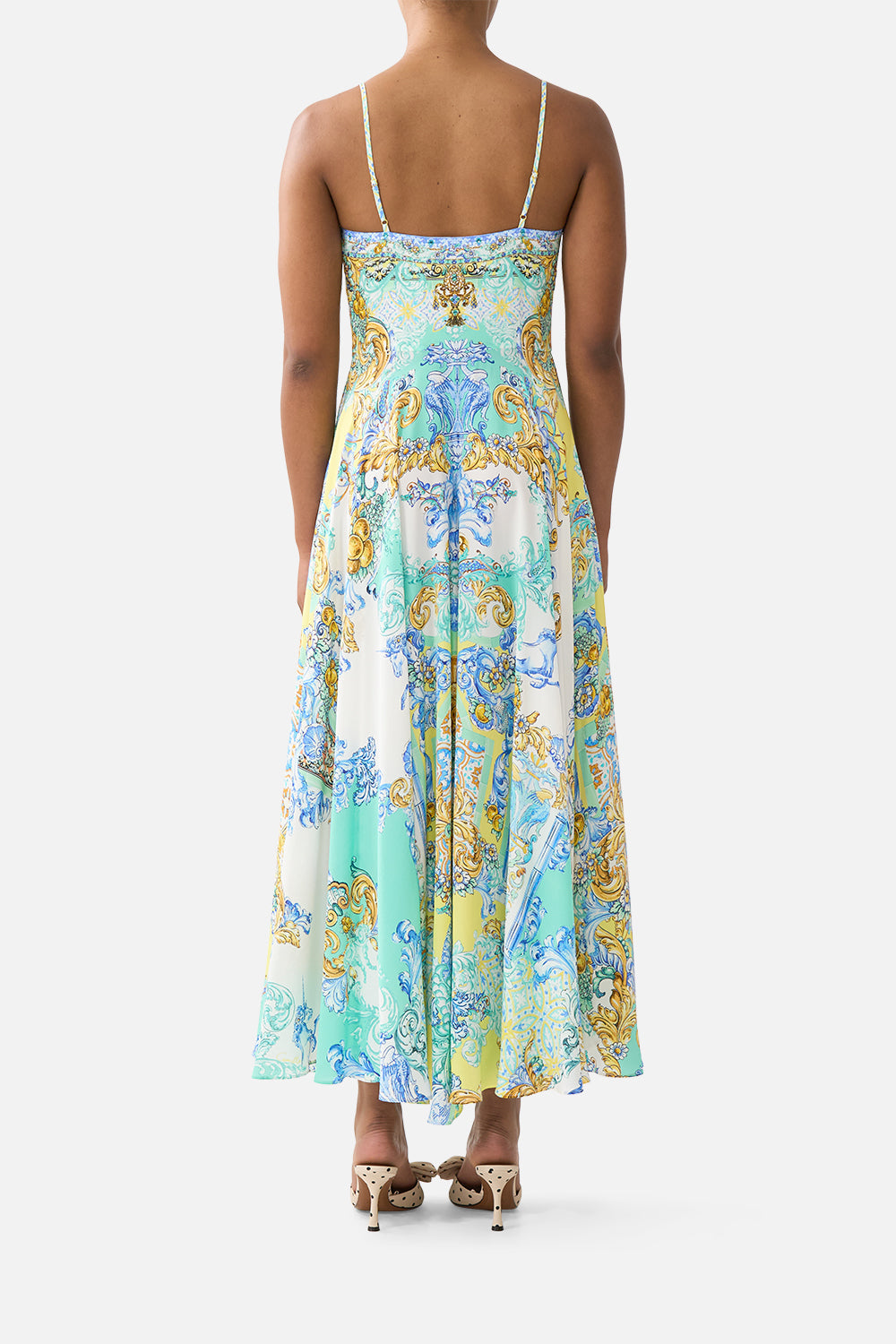 LONG DRESS WITH TIE FRONT DIAL UP THE TILES