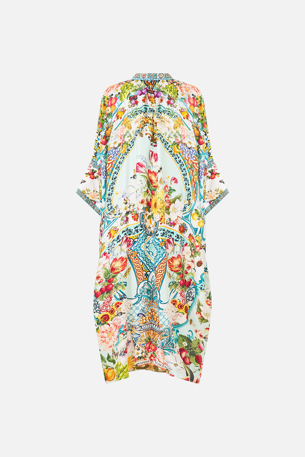 The CAMILLA GATHERED JERSEY LONG DRESS FIESTA, SIESTA, REPEAT in our  print.