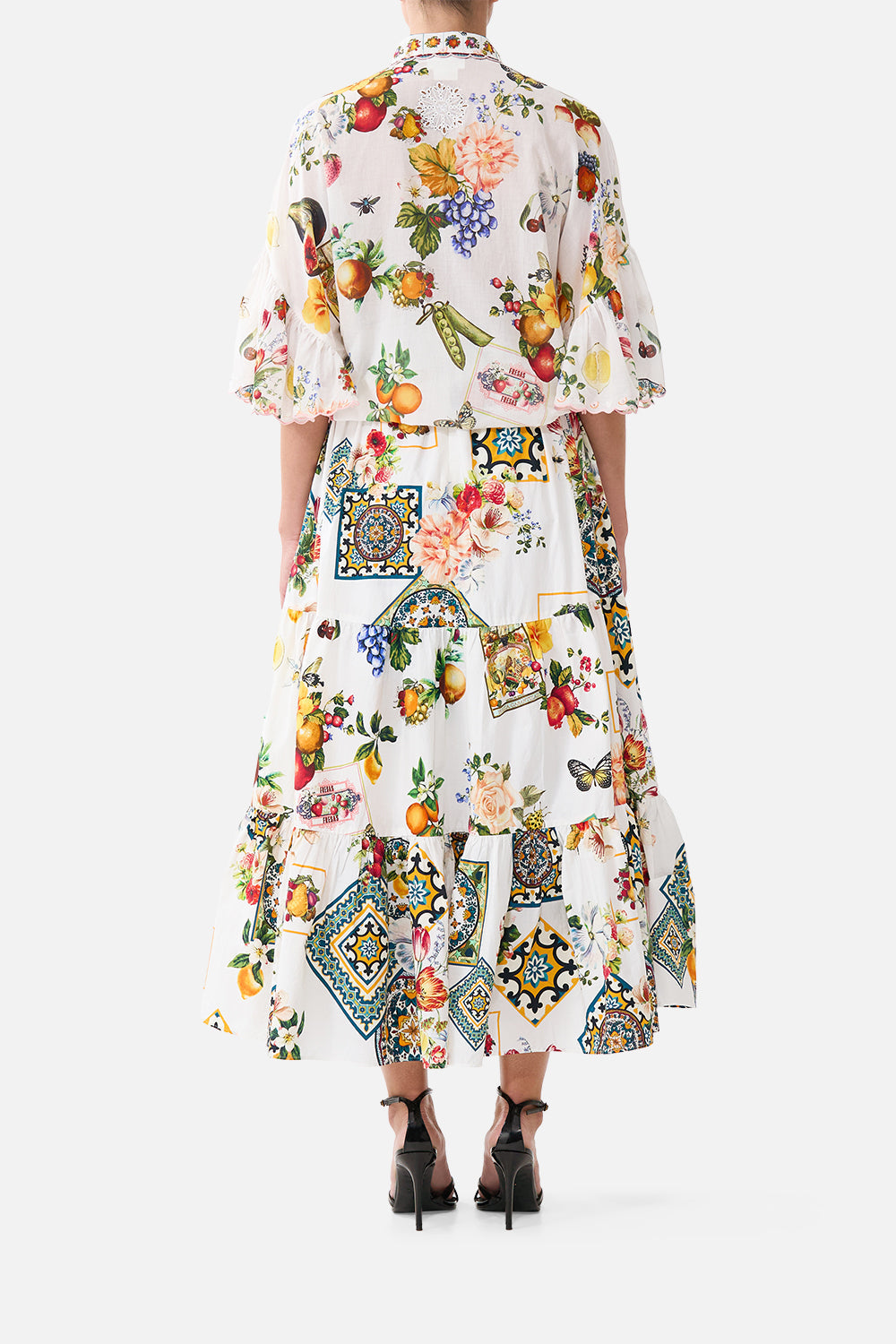 The CAMILLA NORTH SOUTH TOTE MAGIC OF THE MERCADO in our  print.