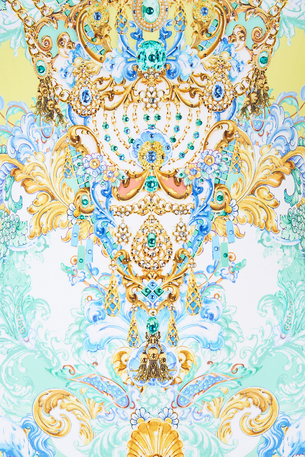 The CAMILLA SCRUNCHIE WITH TIE DE NADA GRANADA in our DE NADA GRANADA print.