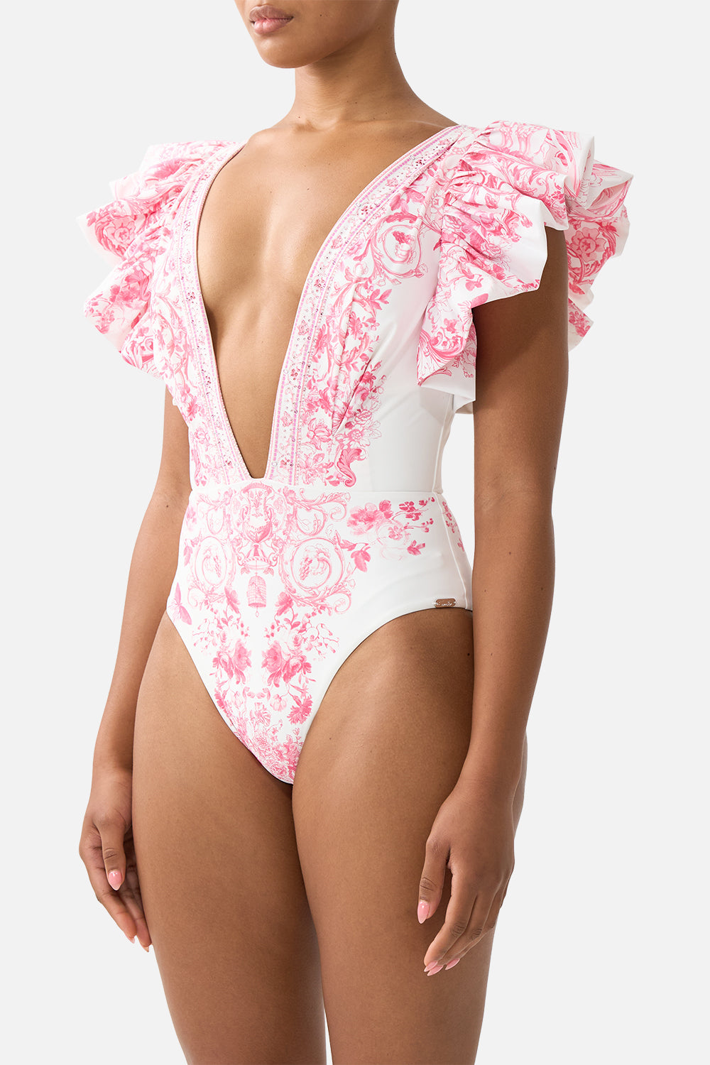 The CAMILLA LONG BUTTON FRONT DRESS TAURUS RISING in our  print.