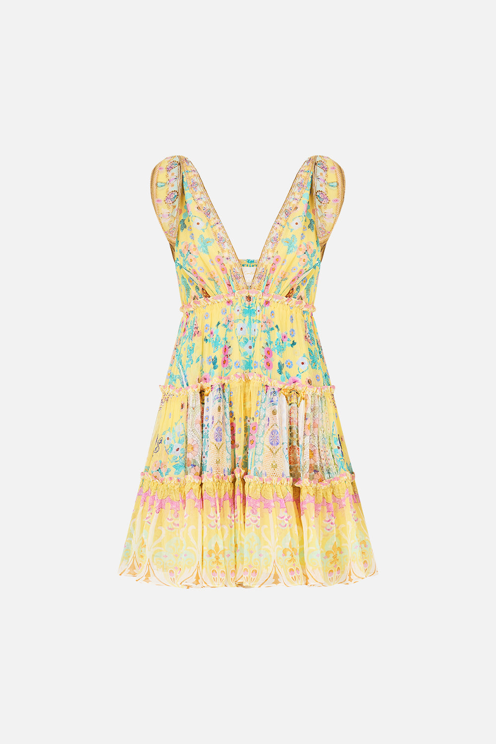 The CAMILLA UNDERWIRE SQUARE NECK ONE PIECE WITH SCOOP BACK ESPAÑA NIRVANA in our ESPAÑA NIRVANA print.