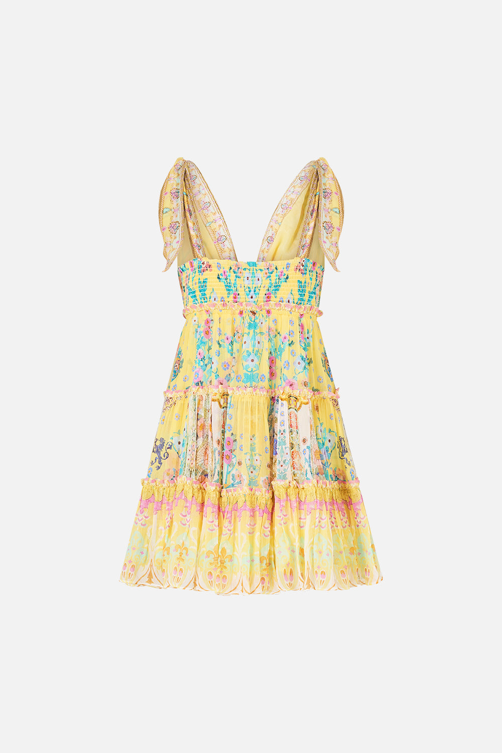 TIERED SHORT DRESS WITH SHOULDER TIES BARCELONA BEB√â