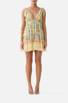 TIERED SHORT DRESS WITH SHOULDER TIES BARCELONA BEB√â