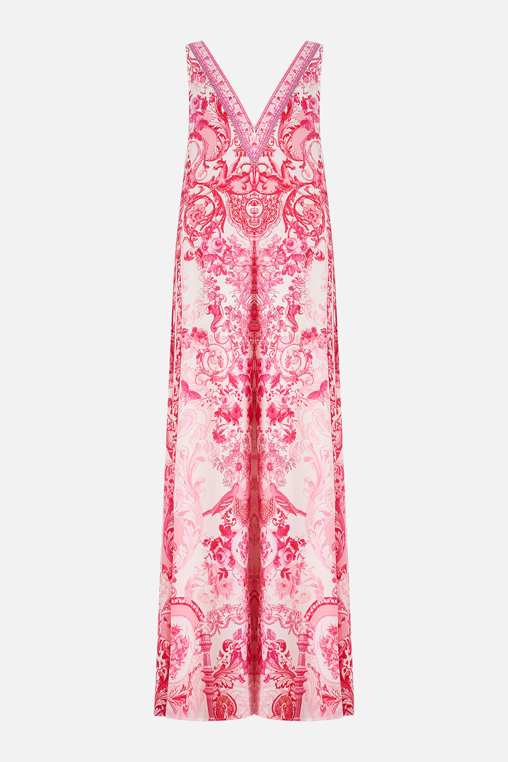 The CAMILLA SHORT SLEEVE CAMP COLLARED SHIRT TAURUS RISING in our TAURUS RISING print.