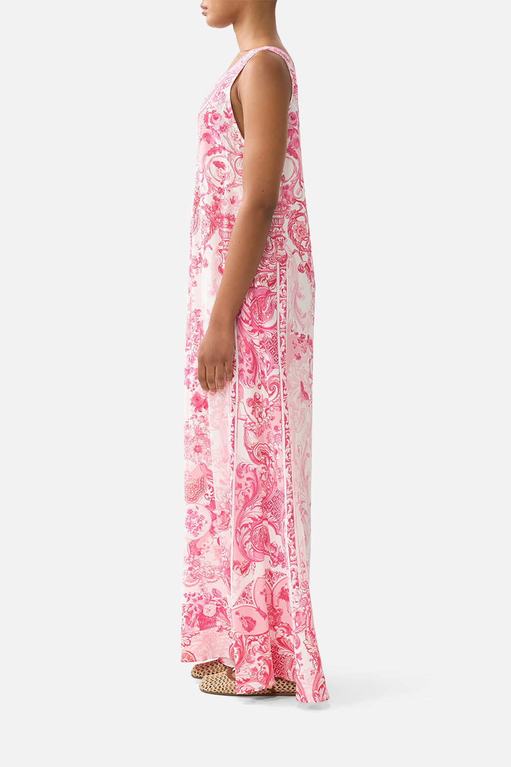 The CAMILLA MID LENGTH BOARDSHORT WITH ELASTIC WAIST SEVILLIAN STYLE in our  print.