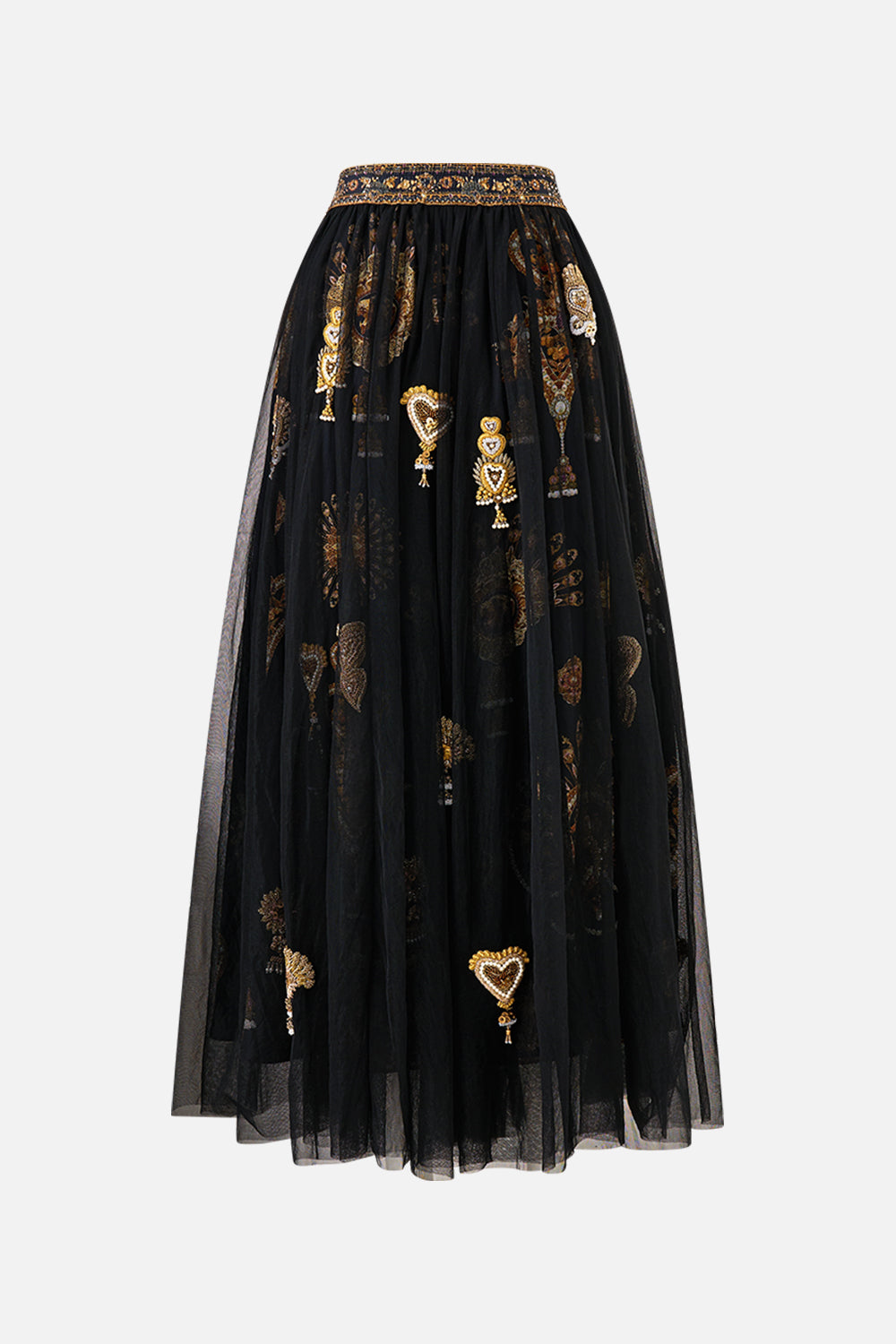 The CAMILLA RUFFLE HEM WRAP SKIRT VA VA VINTAGE in our  print.