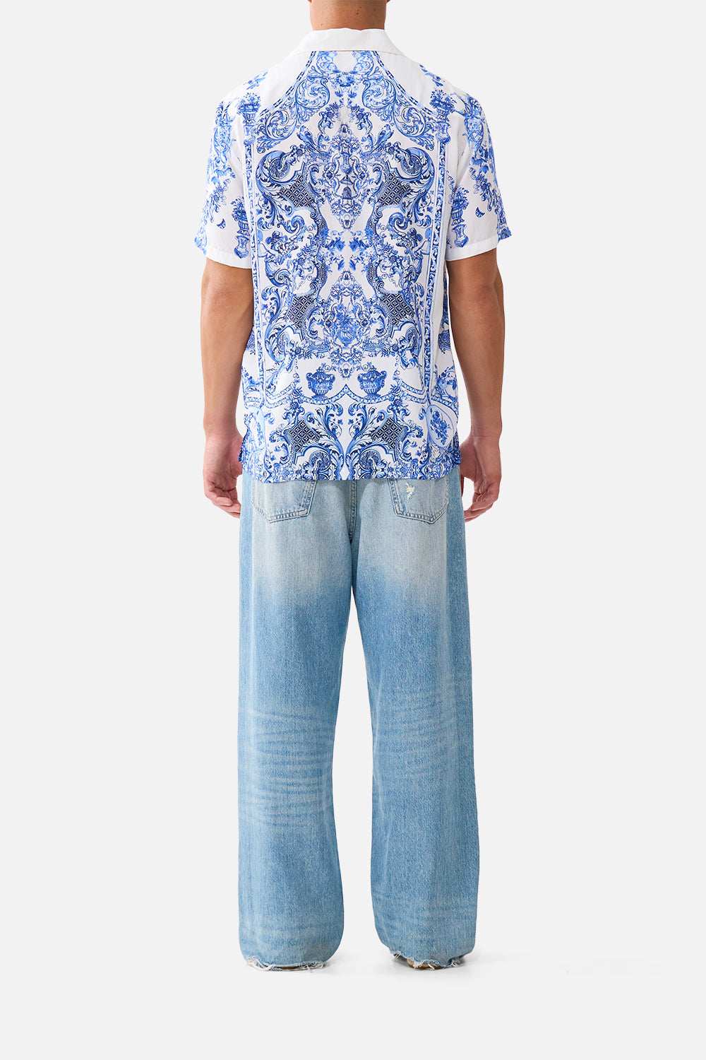 SHORT SLEEVE CAMP COLLARED SHIRT CERAMIC PANORAMIC