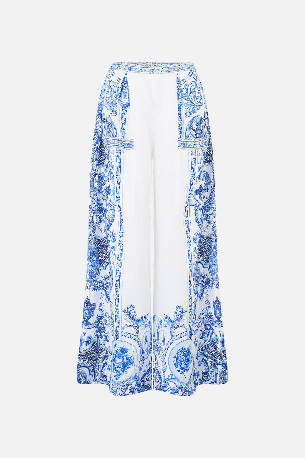 The CAMILLA HALTER NECK TIE ONE PIECE W KEYHOLE WANDERLUST EMPIRE in our  print.