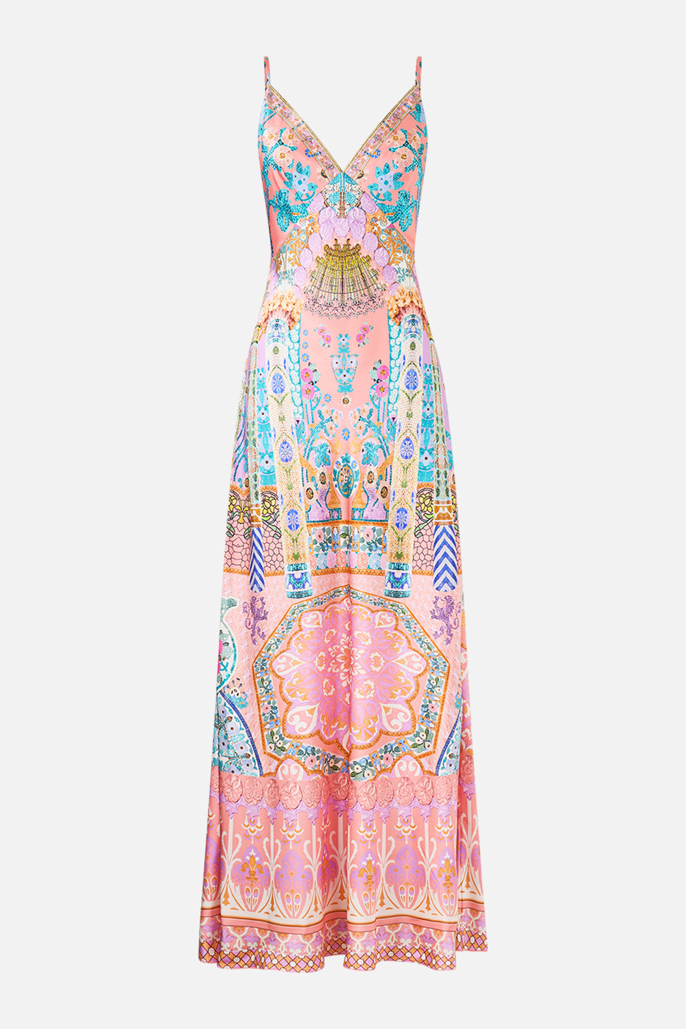 The CAMILLA TIE SLEEVE SHORT V NECK KAFTAN SISI SOCIETY in our  print.