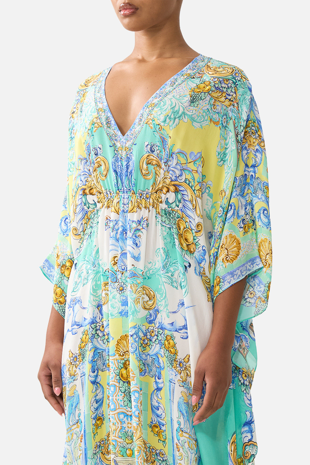 The CAMILLA HIGH TRI ONE PIECE W FRONT TRIM PALACE ZOOLOGY in our  print.
