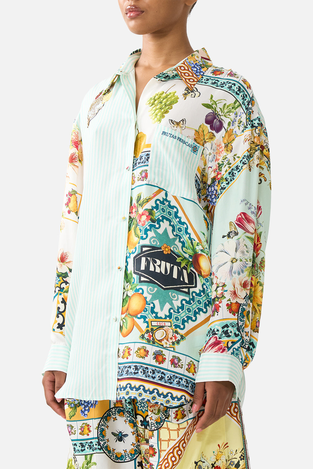 The CAMILLA PANELLED BODICE ONE PIECE W TIE STRAPS CHINOISERIE CHILD in our  print.