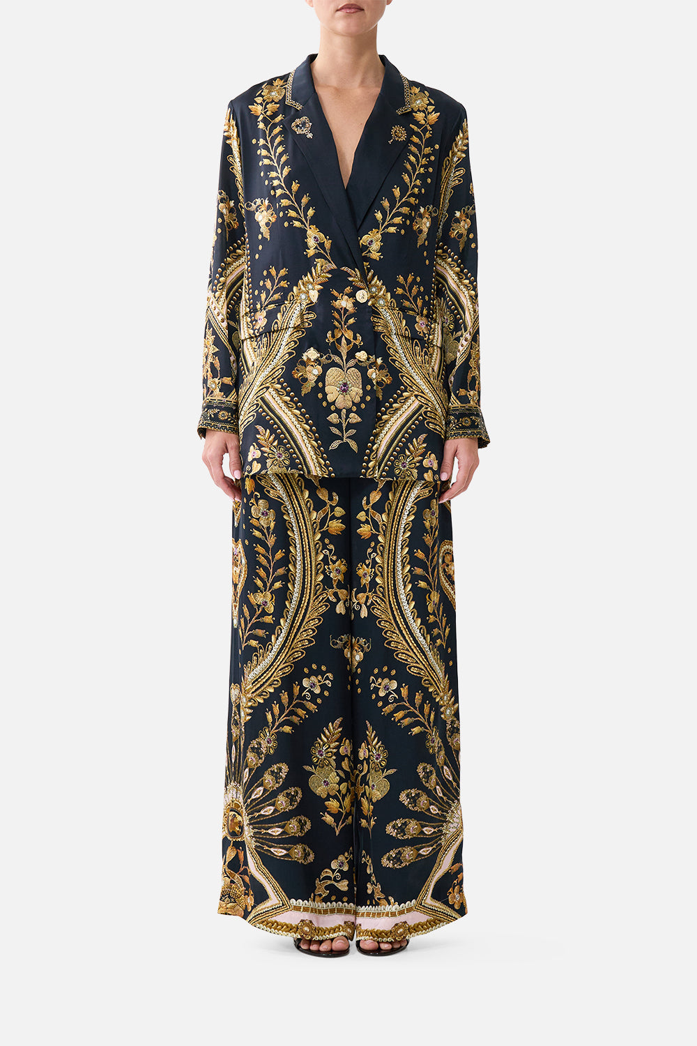 The CAMILLA GOWN WITH DRAPED OPEN BACK A BELOVED BOUDOIR in our  print.