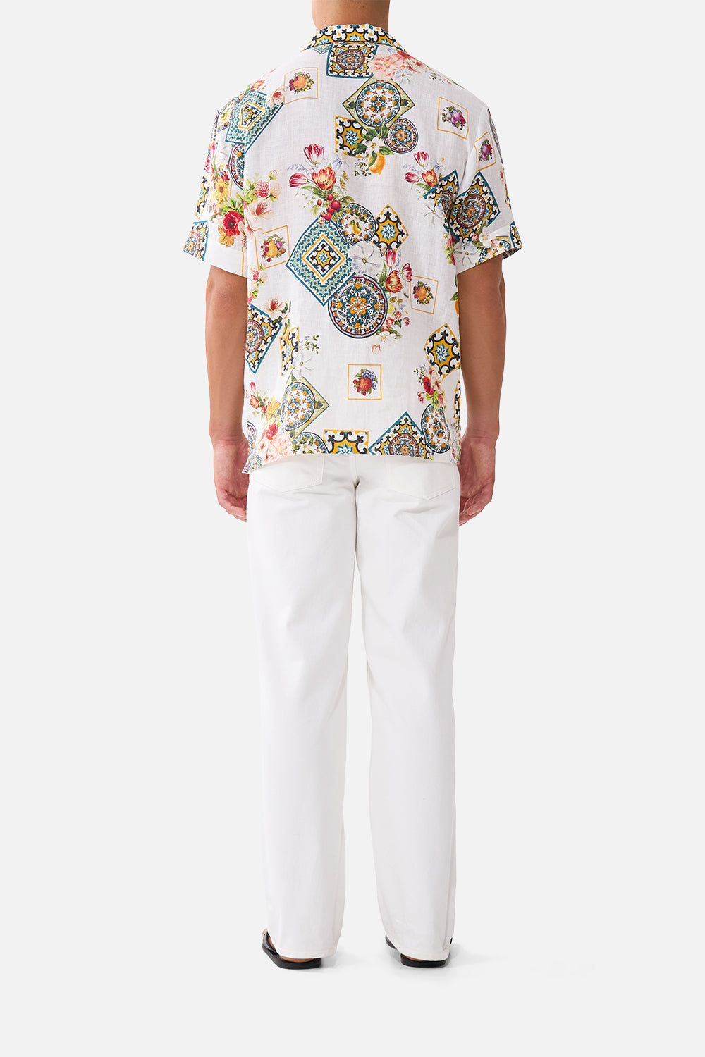 The CAMILLA JERSEY TURTLENECK NIGHT GARDEN in our  print.