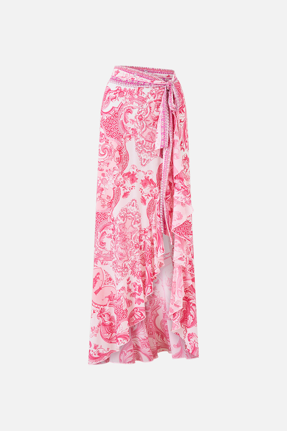 LONG SARONG W TIE WAIST AND FRILL EDGE LIVIN LA VIDA ROSA