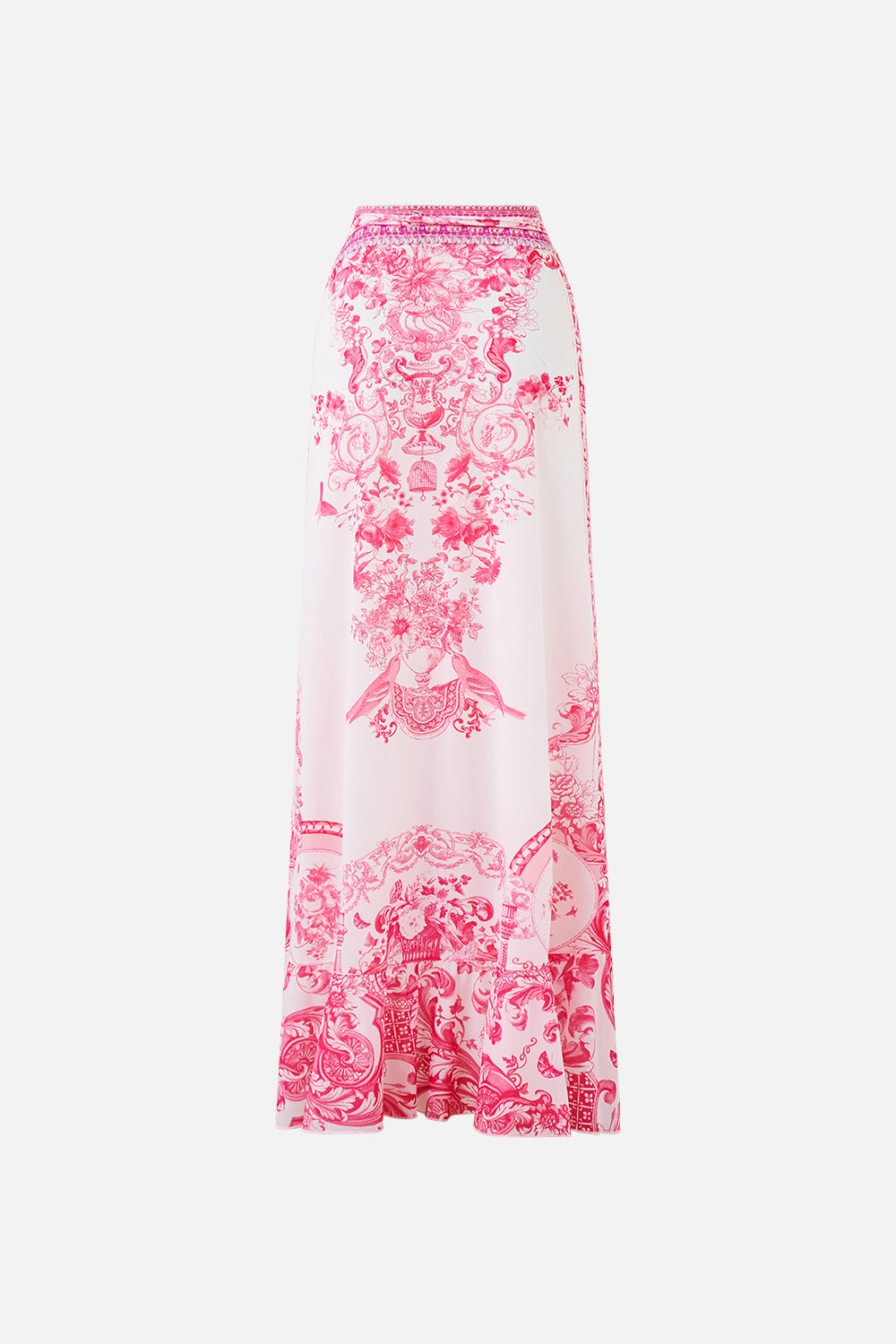 LONG SARONG W TIE WAIST AND FRILL EDGE LIVIN LA VIDA ROSA