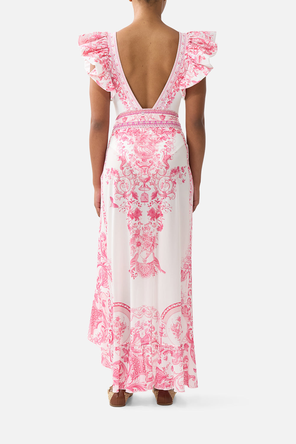 LONG SARONG W TIE WAIST AND FRILL EDGE LIVIN LA VIDA ROSA