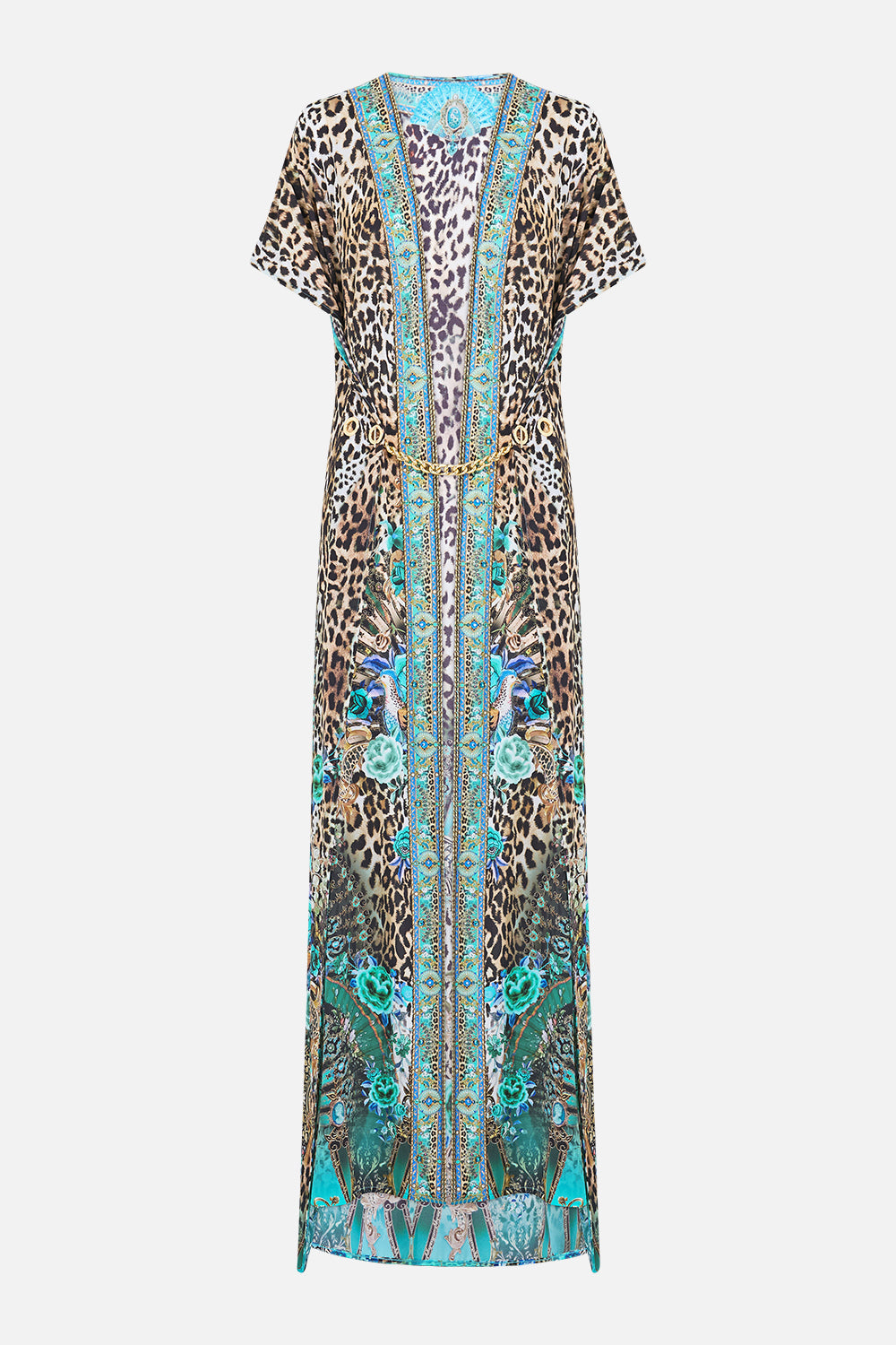 FRONT SPLIT BEACH MAXI DRESS W CHAIN FLAMENCO EUPHORIA