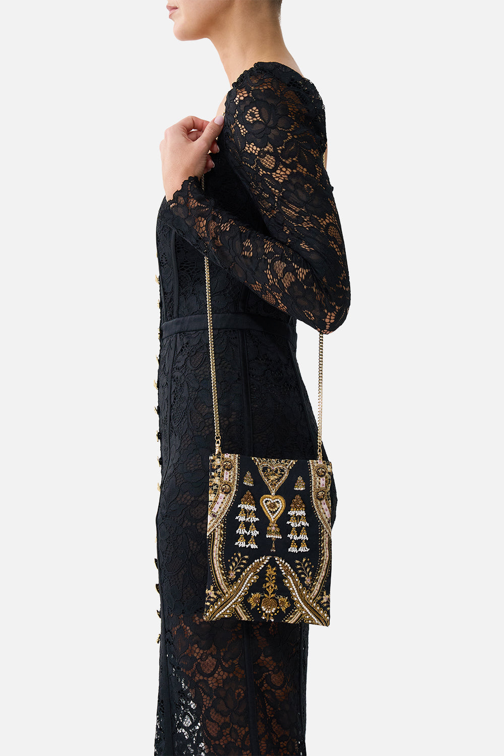 The CAMILLA WIDE LEG TROUSER WITH FRONT POCKETS WANDERLUST EMPIRE in our  print.