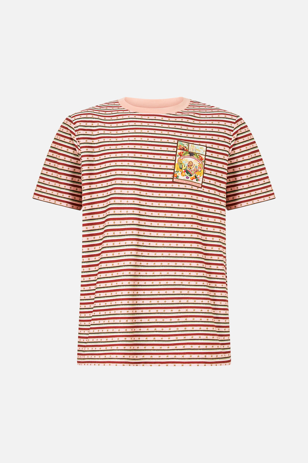The CAMILLA SLIM FIT ROUND NECK T-SHIRT TORERO LIBERTINE in our TORERO LIBERTINE print.