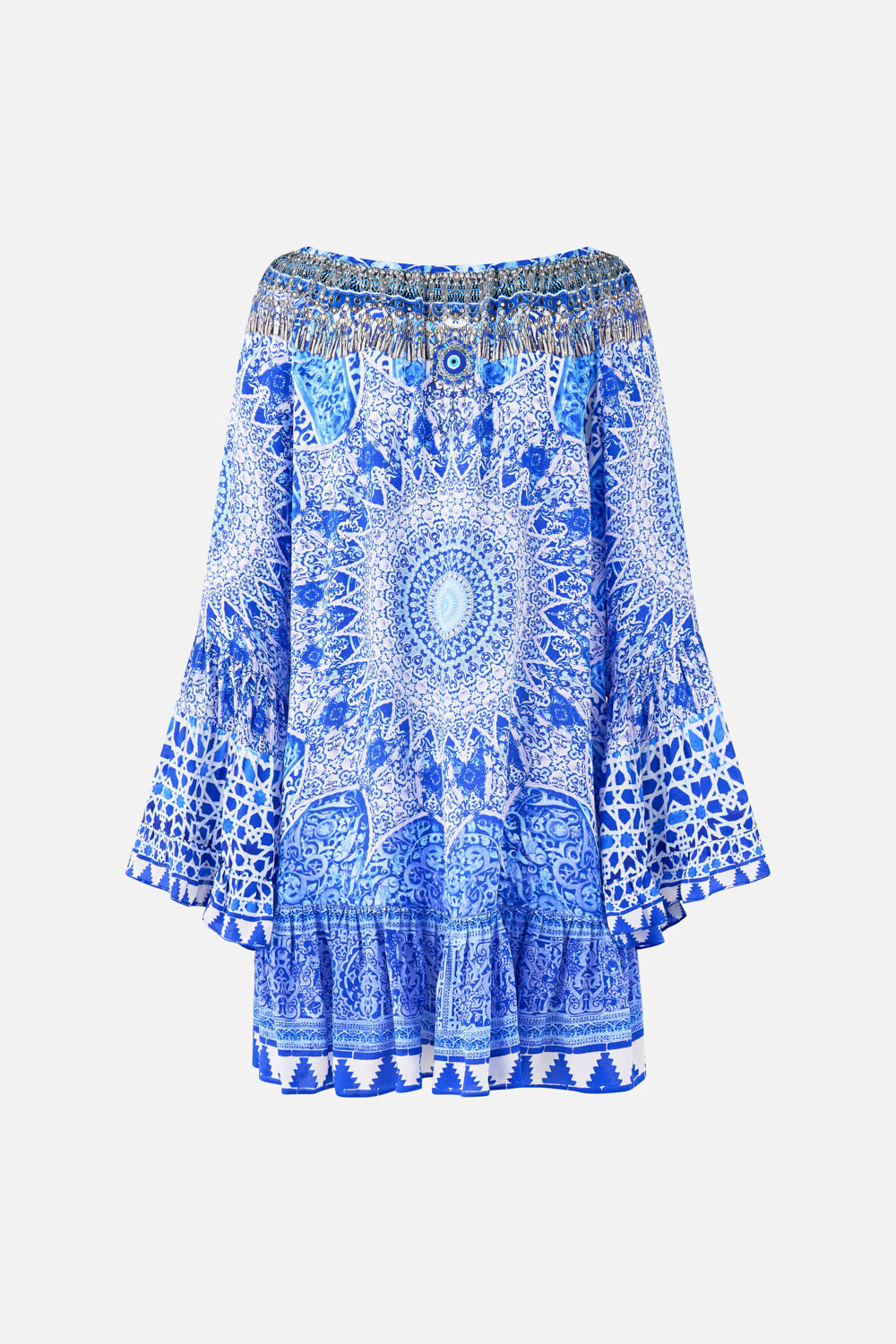 The CAMILLA HIGH WAISTED TIERED MIDI SKIRT ALL ABOUT THAT LACE in our  print.