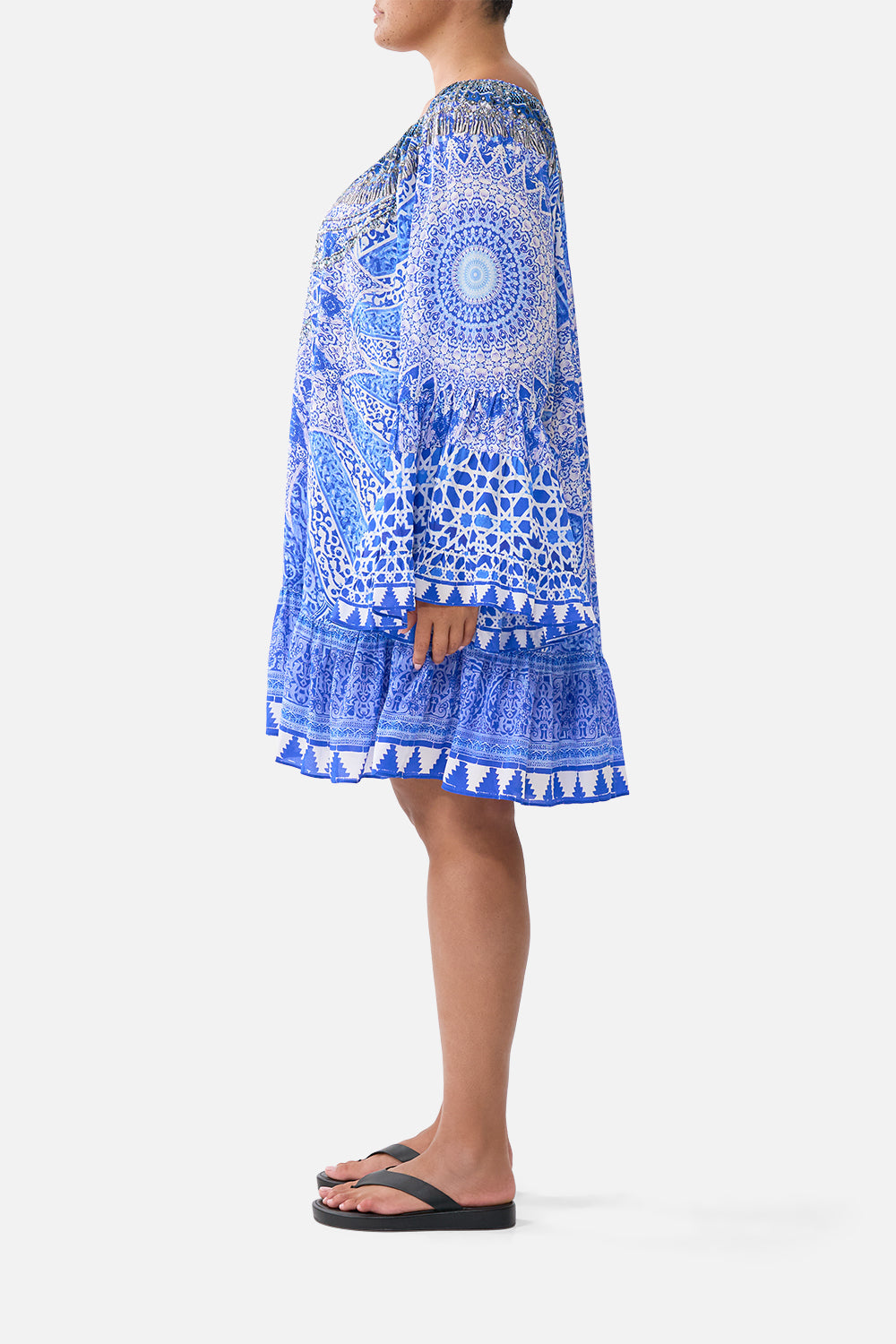 The CAMILLA STRAPPY DRESS WITH TWIST FRONT THE BOSPHOROUS in our THE BOSPHOROUS print.